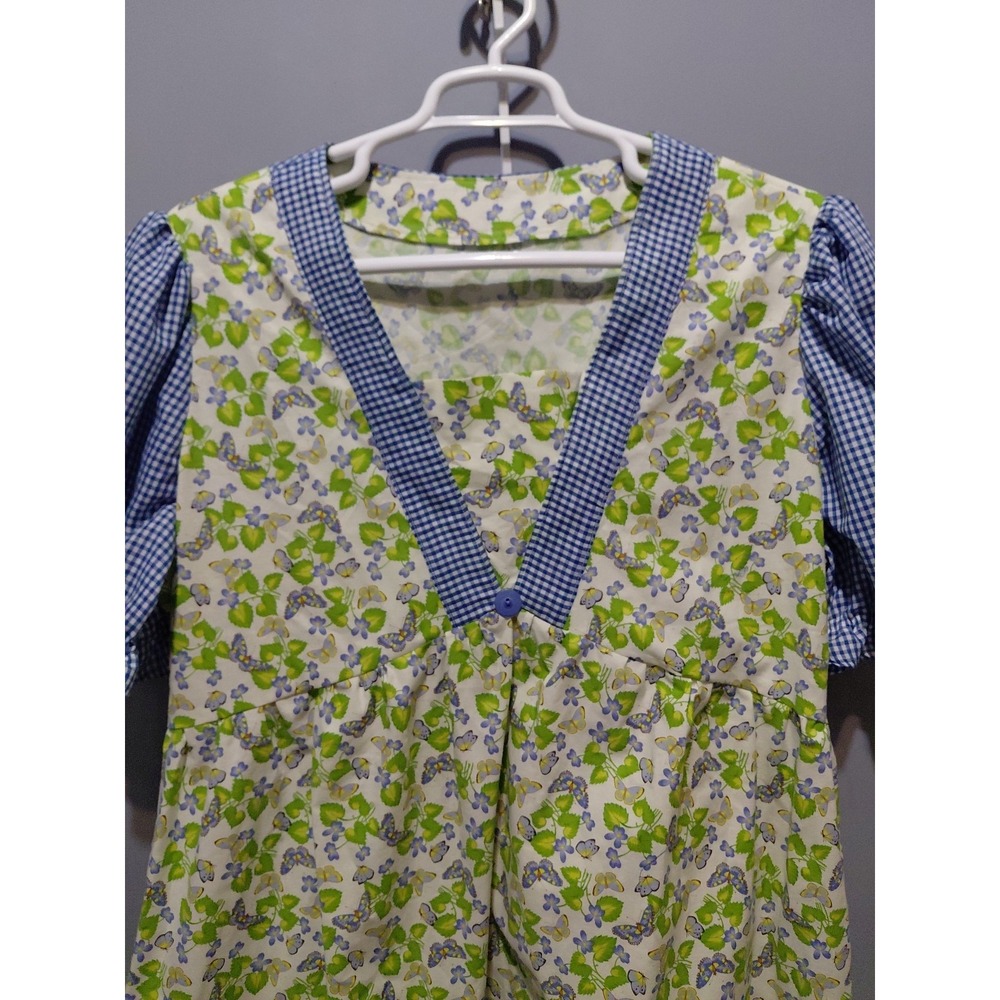 Handmade One Of A Kind Womens Cottagecore Prairie Dress Butterfly Ruffled Bottom